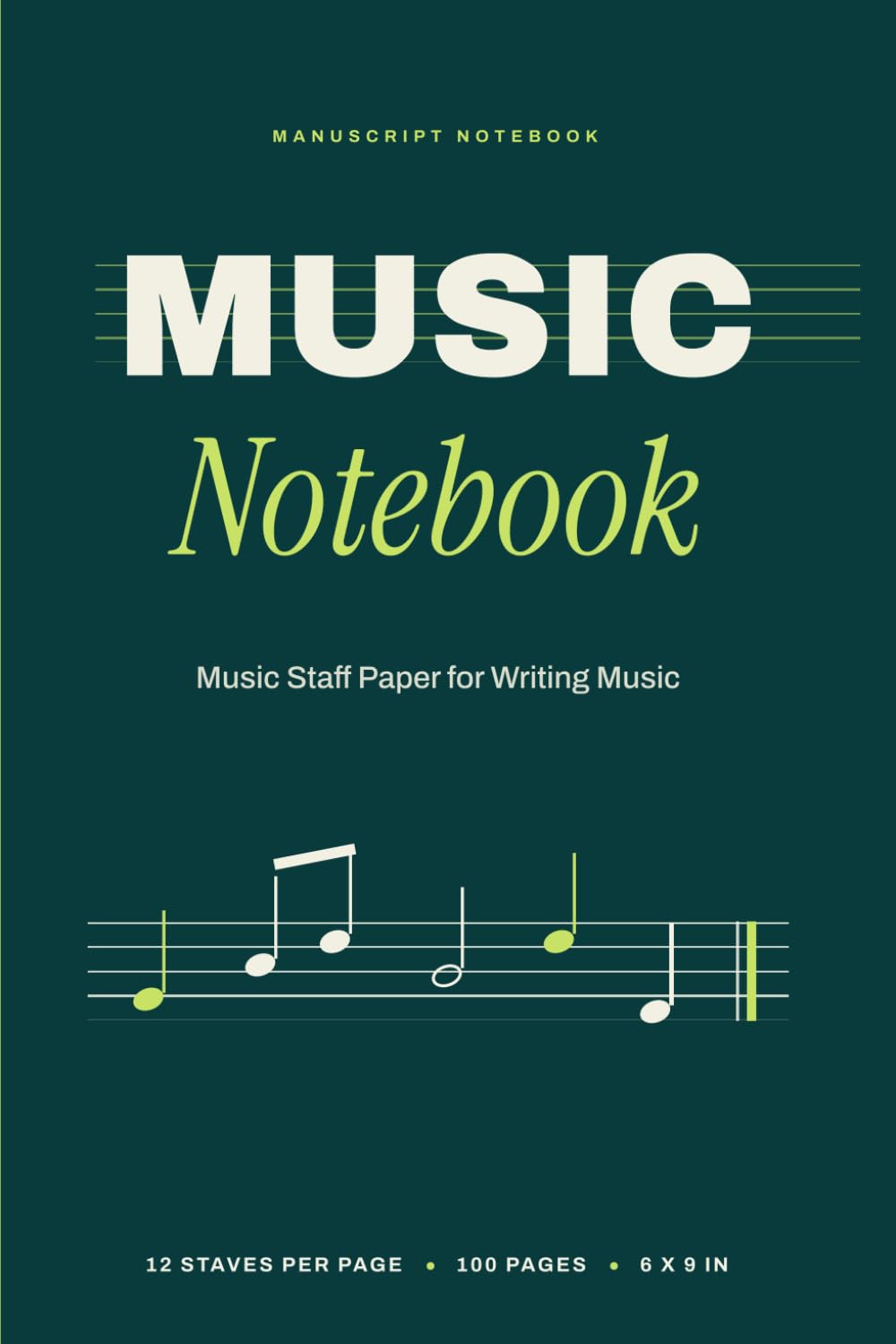 capítulo por capítulo baixar Music Notebook: Music Staff Paper for Writing Music | 12 Staves Per Page | 6x9 Manuscript Notebook