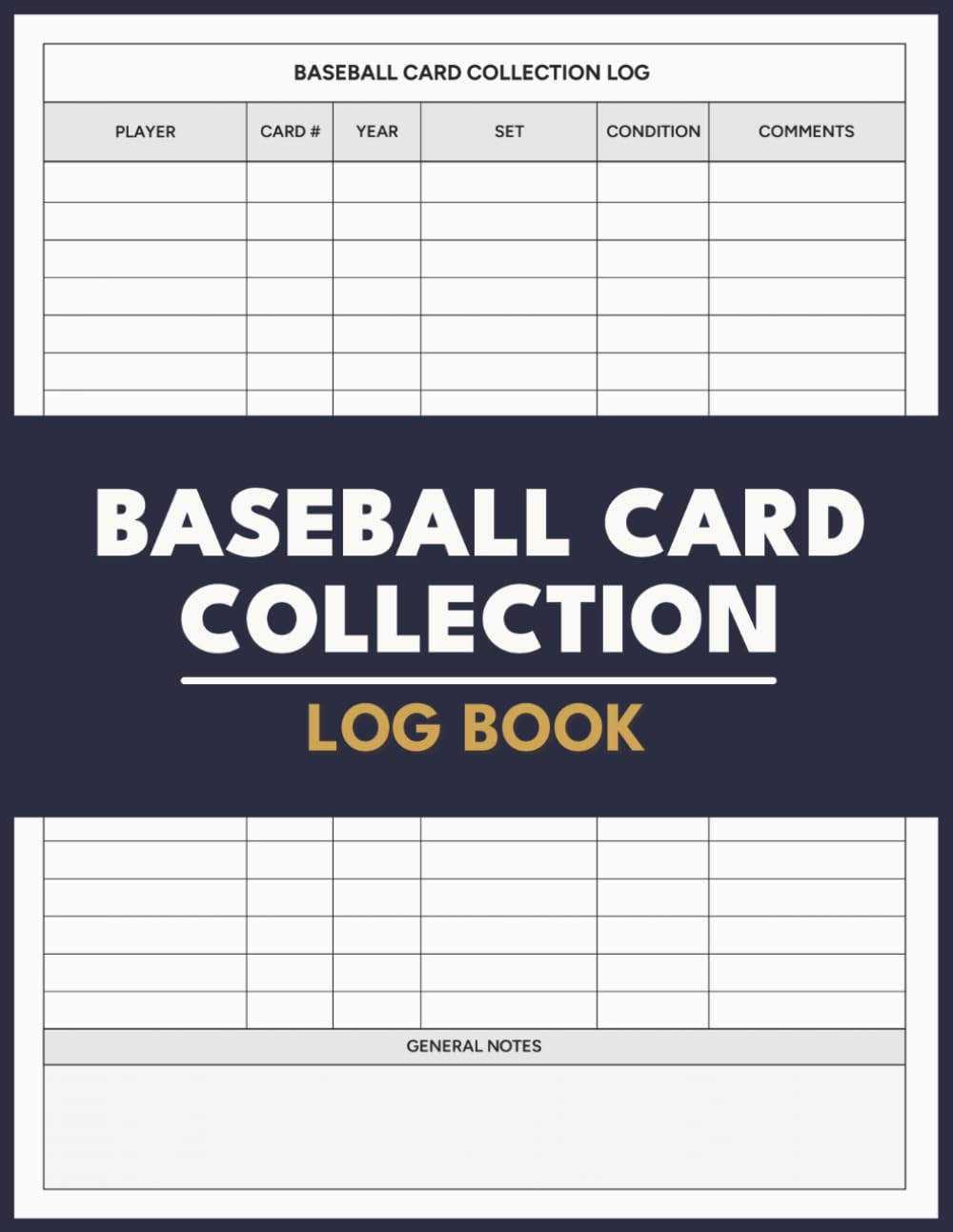Baseball Card Collection Log Book for Card Collectors
