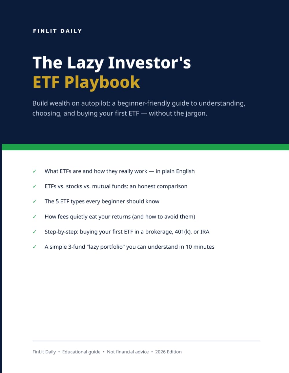The Lazy Investor's ETF Playbook: Build Wealth on Autopilot (FinLit Daily Personal Finance Guides) baixar o livro de graça