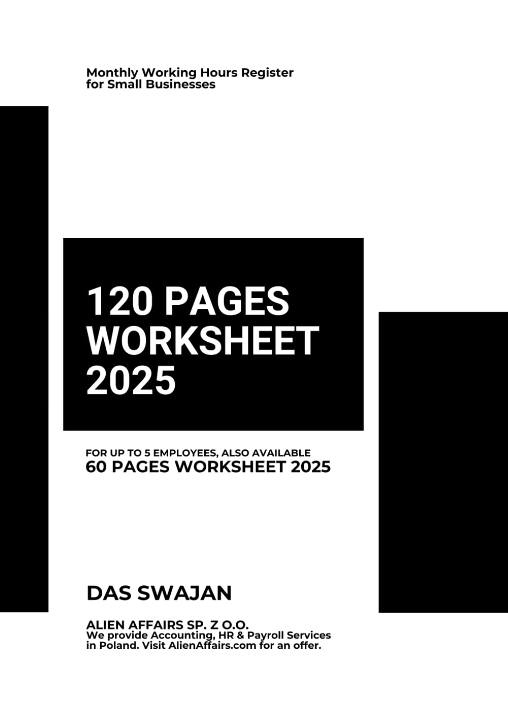 120 PAGES WORKSHEET 2025: Monthly Working Hours Register for Small Businesses baixar livro de graça