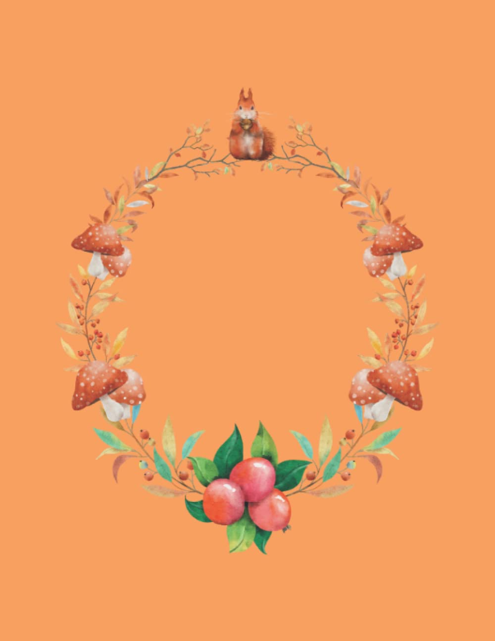 ler totalmente Autumn wreath: Composition notebook with squirrel, mushrooms, twigs and berries | Lined journal for girls women | Gardening journal