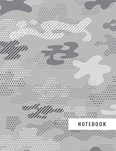 Notebook: Plain College Ruled Composition Book, Writing Journal with Camouflage Army Gray Military Pattern Design - Large 8.5 x 11 inches - 110 Pages baixar livro de graça