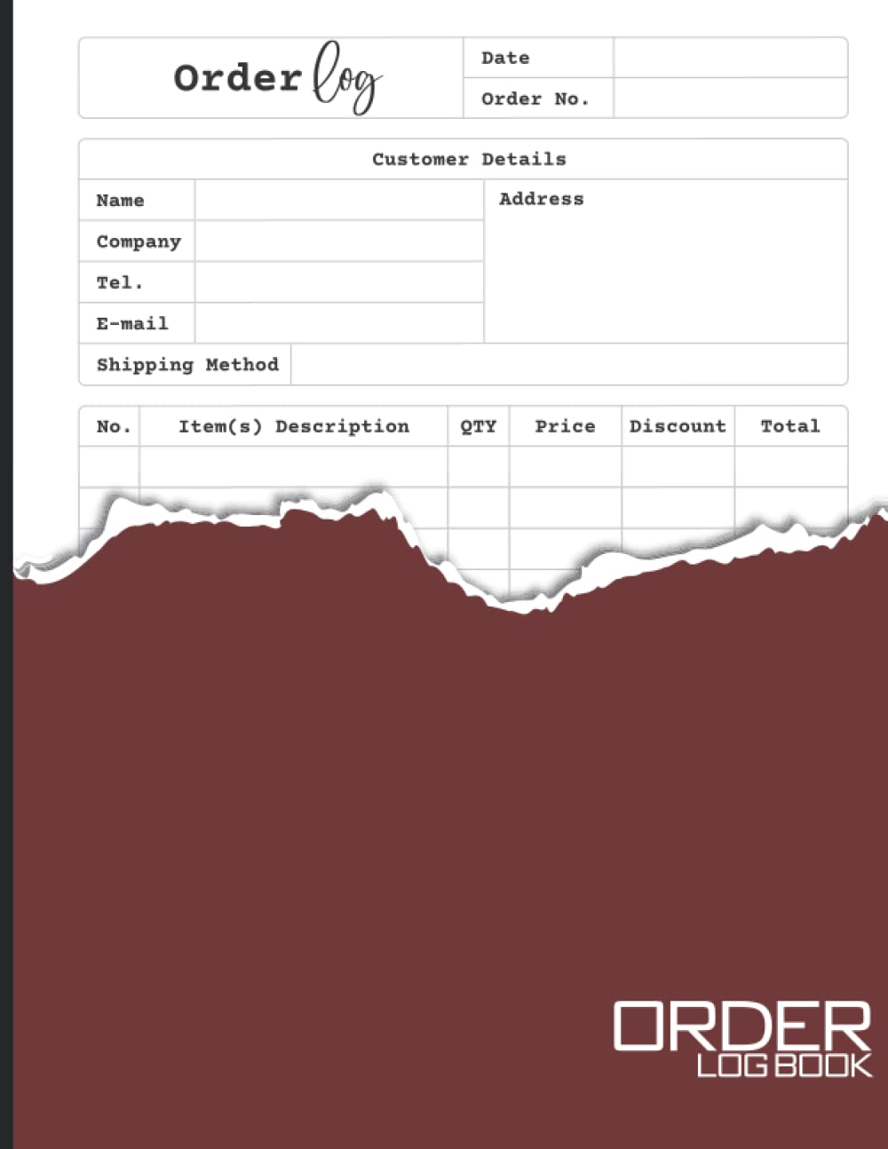 Order Logbook: An Order Logbook for Small Business.