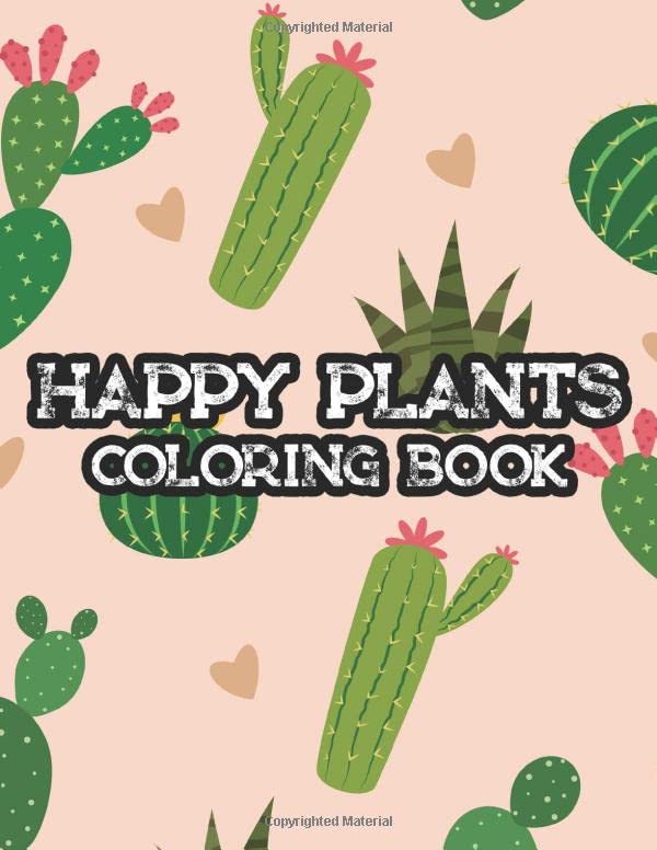 Happy Plants Coloring Book: Cactus and Succulents Coloring Book For Kids, Fun Cacti Coloring Pages For Children baixar livro de graça