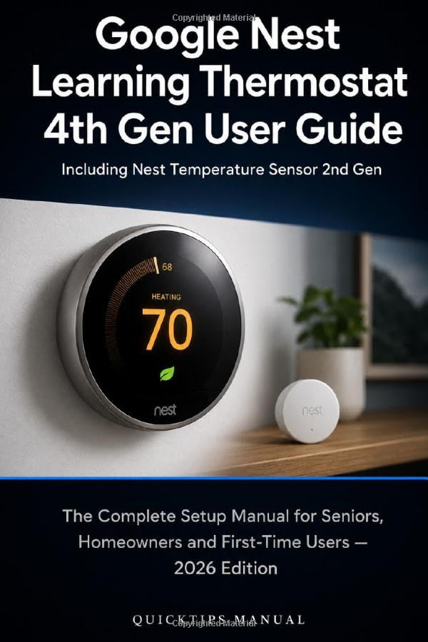 ler totalmente Google Nest Learning Thermostat 4th Gen User Guide: The Complete Setup Manual for Seniors, Homeowners and First-Time Users — Install, Configure, Save... Nest Thermostat and Temperature Sensor Bundle