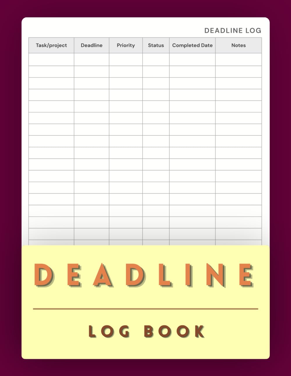 Deadline Log Book: Task, Project & Deadline Tracker baixar livro de graça