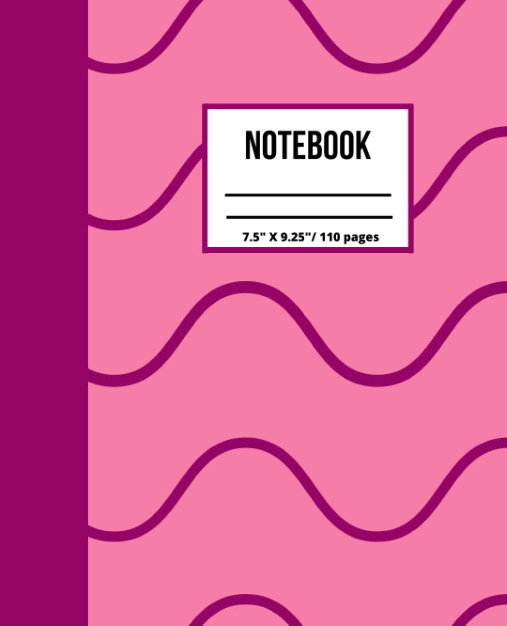ler totalmente Composition Notebook: Pink Notebook with wavy lines / 7.5" X 9.25", 110 pages (Portuguese Edition)