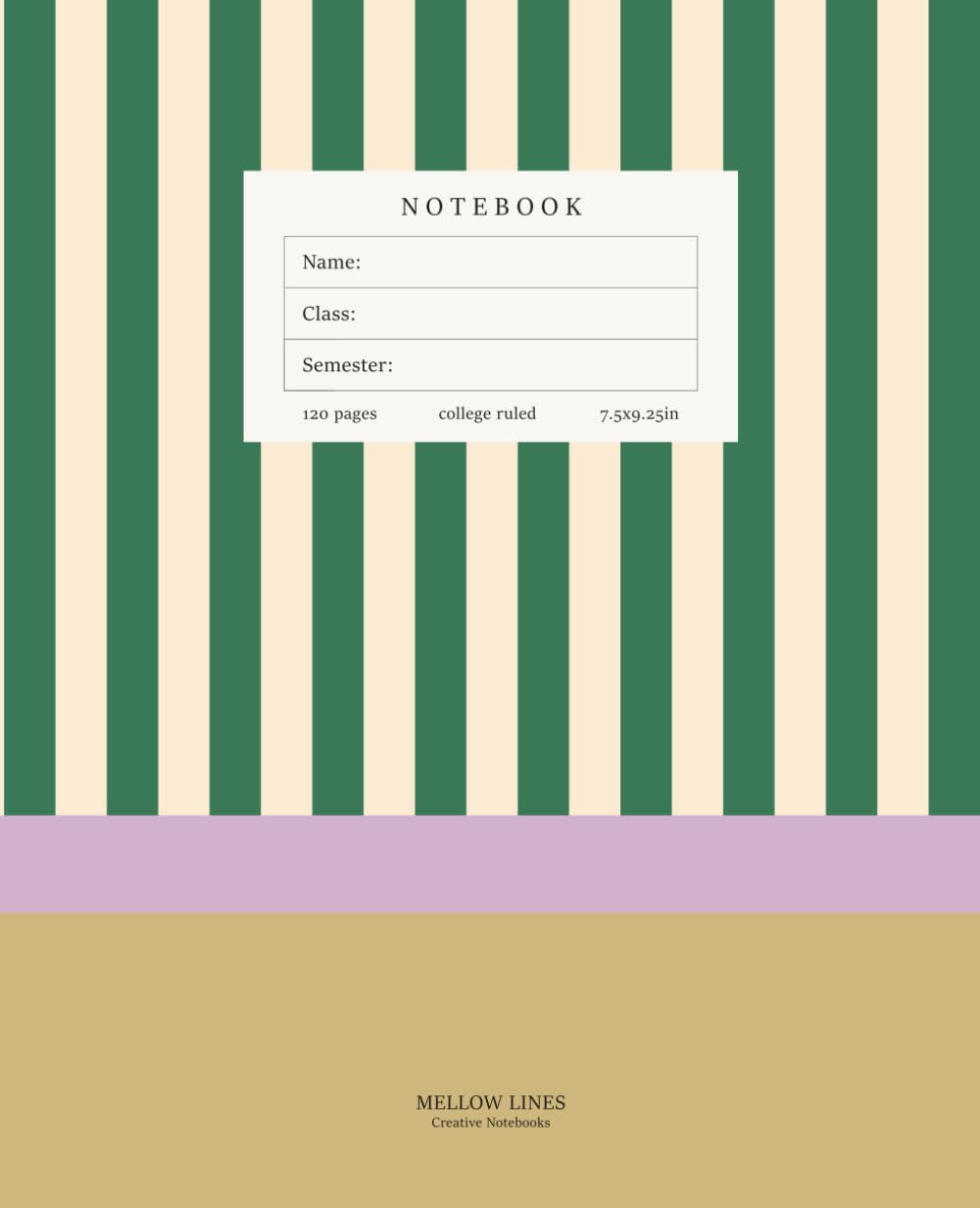 ler totalmente Notebook: Academic All-in-One Notebook with Class Schedule, Grade Tracker, Cornell Notes & Dot Grid Pages | 120 Pages, 7.5 x 9.25 in | Forest Green & Lavender Preppy School Supplies for College