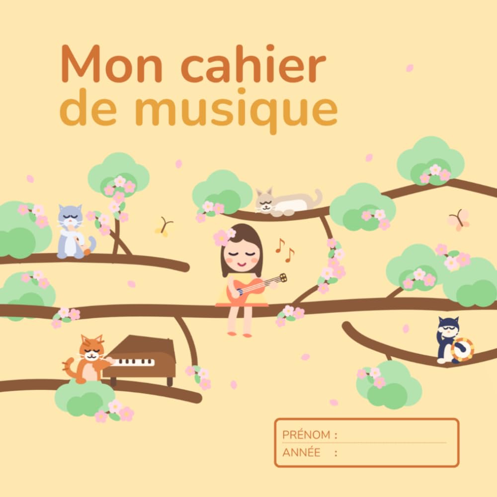 capítulo por capítulo baixar Mon Cahier de Musique — Édition Printemps: Cahier de portées vierges avec pages de solfège pour enfant débutant — Piano, flûte, violon, chant: tous instruments, dès 5 ans (French Edition)