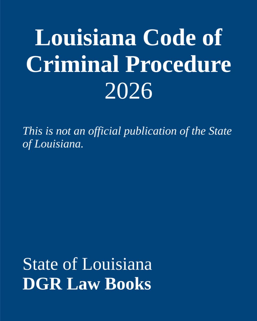 Louisiana Code of Criminal Procedure baixar livro de graça