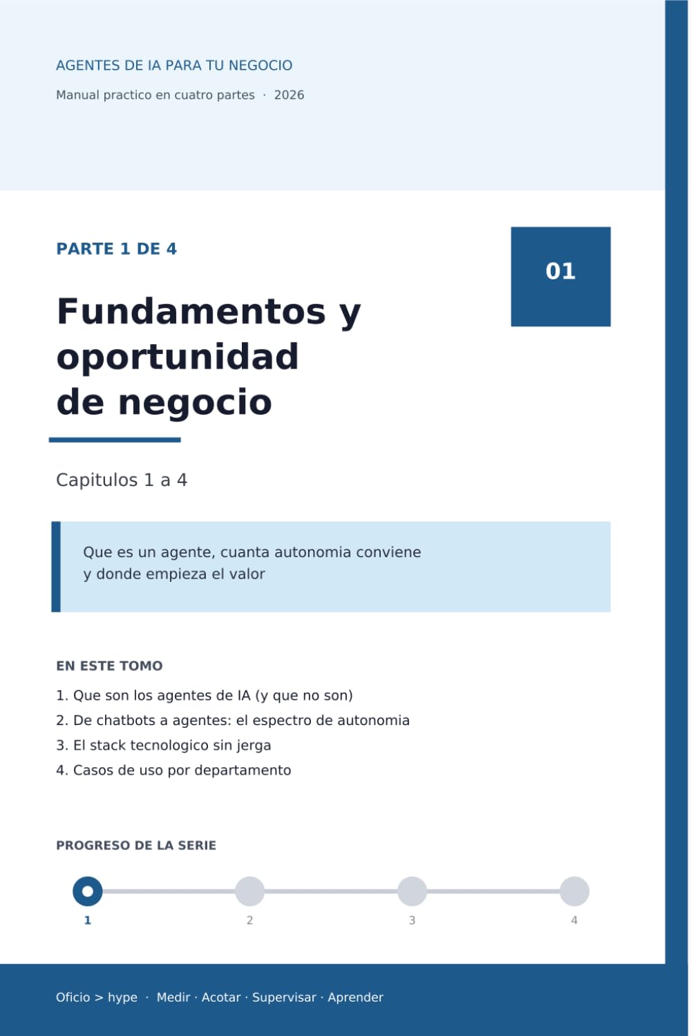 Agentes de IA para tu negocio: Parte 1: Fundamentos y oportunidad de negocio. Qué es un agente, cuánta autonomía conviene y dónde empieza el valor (Spanish Edition) baixar o livro de graça