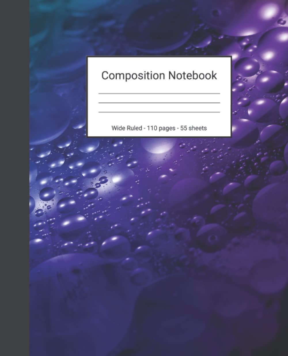 ler totalmente Composition Notebook: Wide Ruled Paper Notebook Journal - Water Droplets On Blue And Purple Surface - Blank Wide Lined Workbook