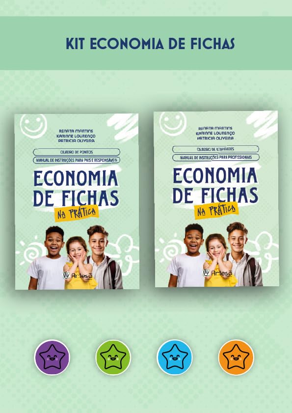 Economia de fichas - KIT completo: Quadro de atividades 1 bloco com 40 folhas + Quadro de pontos 10 folhas + 2.400 etiquetas adesivas sendo: 600 un.... 600 un. azul, 600 un. roxa. (Volume 1) baixar livro de graça