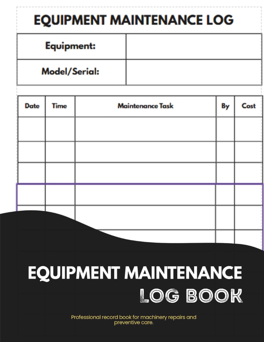 capítulo por capítulo baixar Equipment Maintenance Log Book: Daily Preventive Care Record for Machinery Repairs & Service | 8.5" x 11" Large Print | 110 Pages Tracker for Industrial & Home Use