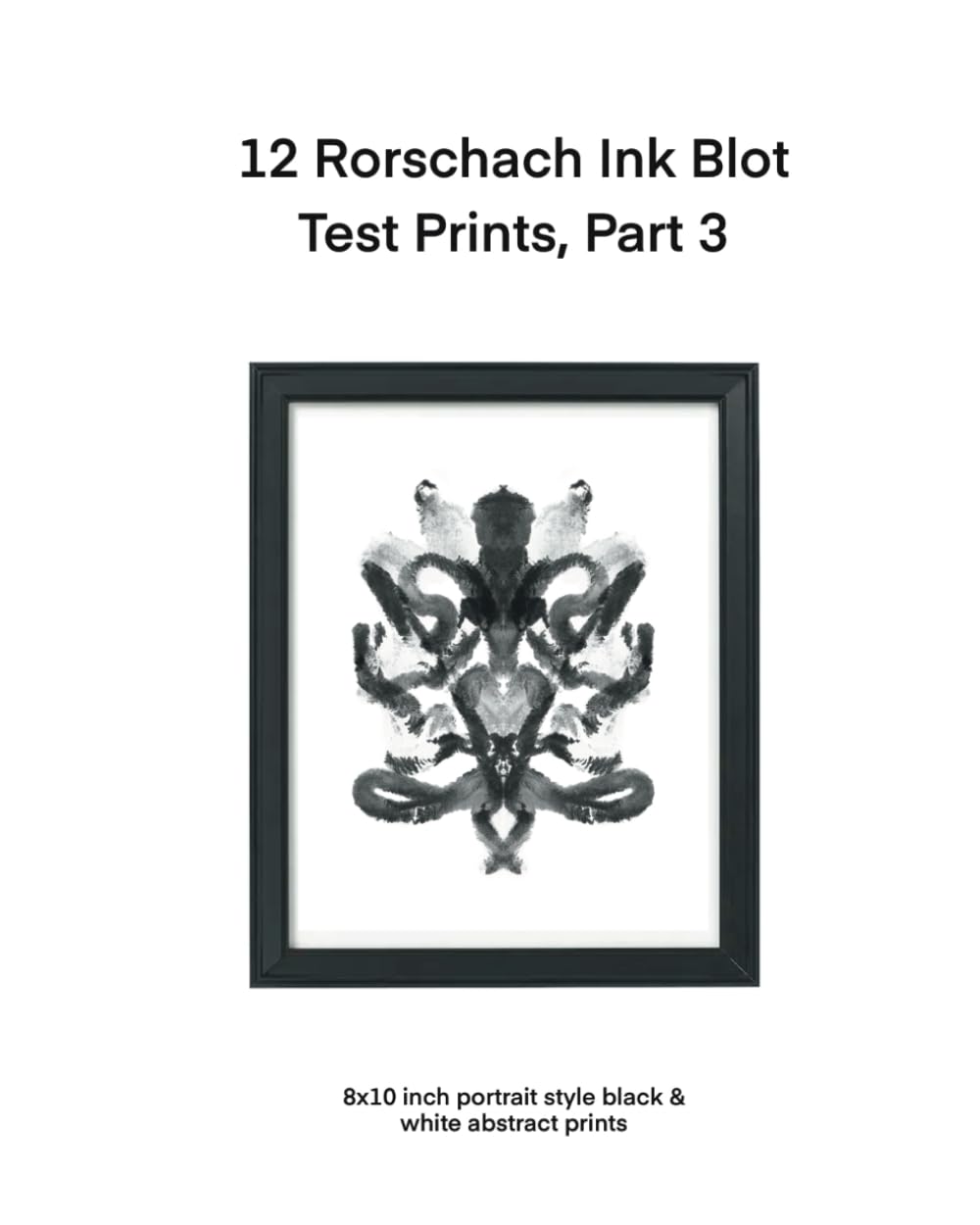 ler totalmente 12 Rorschach Ink Blot Test Prints, Part 3: 8x10 inch portrait style black & white minimalist abstract line art prints (L&L Art Print Books)