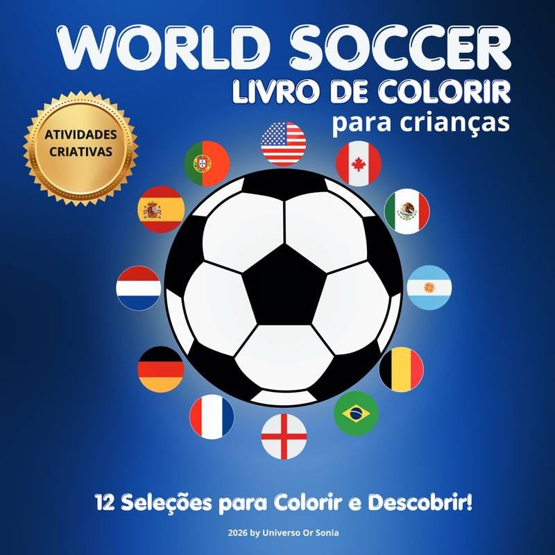 ler totalmente World Soccer – Livro de Colorir para Crianças: 12 Seleções de Futebol para Colorir, Aprender e se Divertir