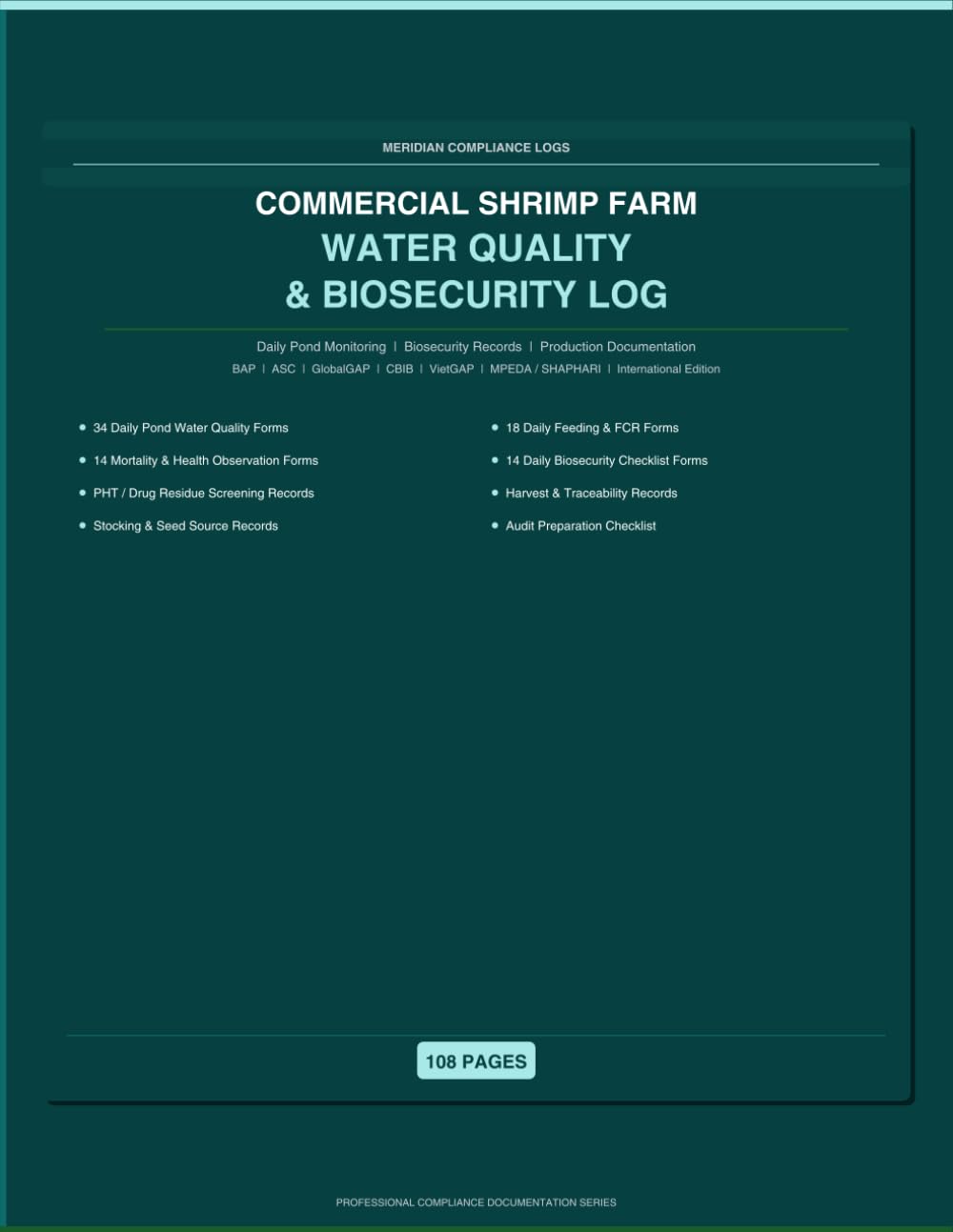 Commercial Shrimp Farm Water Quality & Biosecurity Log...: Daily Pond Monitoring, Water Quality Testing, Feeding Records, Mortality Tracking, Biosecurity Inspections & Production Documentation baixar o livro de graça