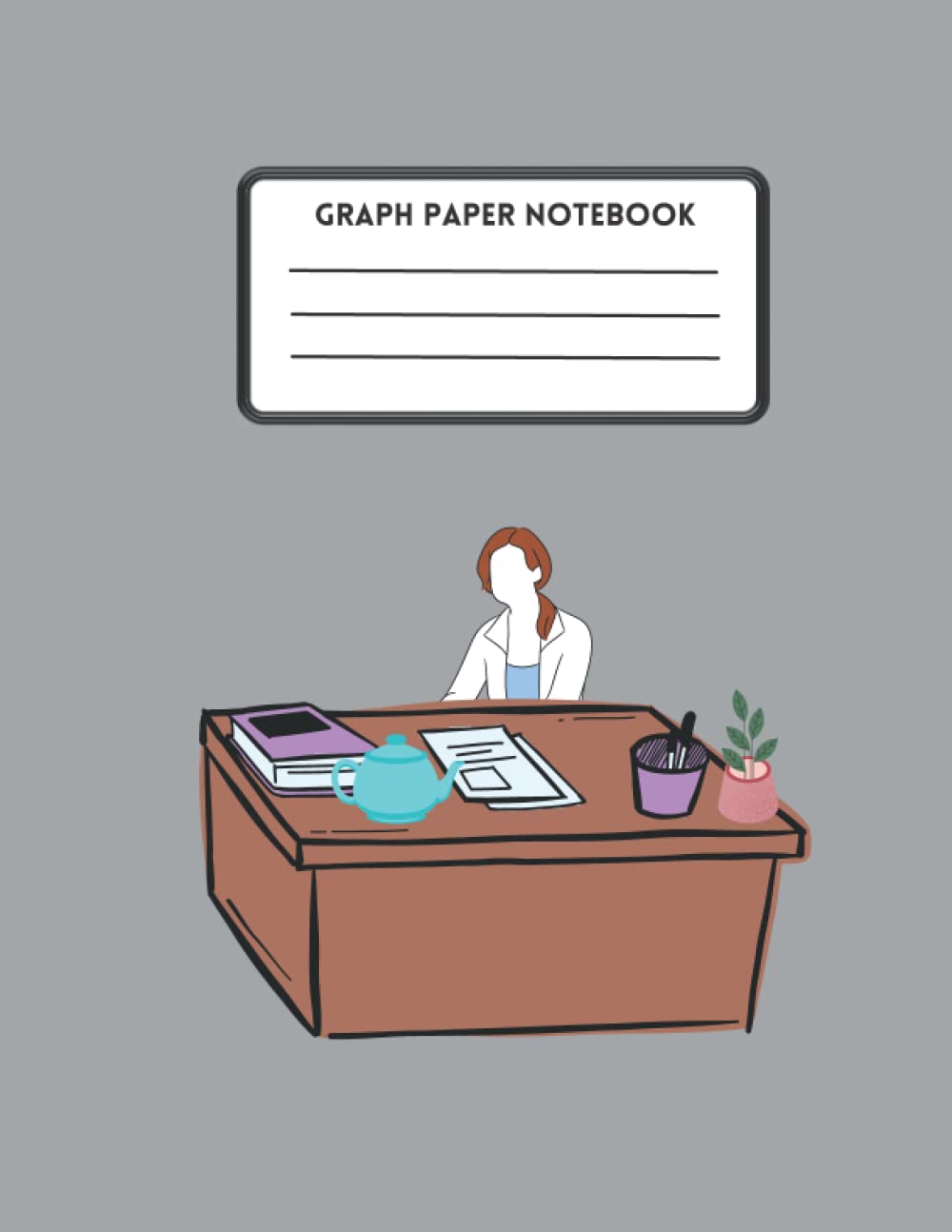 capítulo por capítulo baixar Graph Paper Notebook: Graph Paper Composition Notebook with office, desk, tea pot and plant