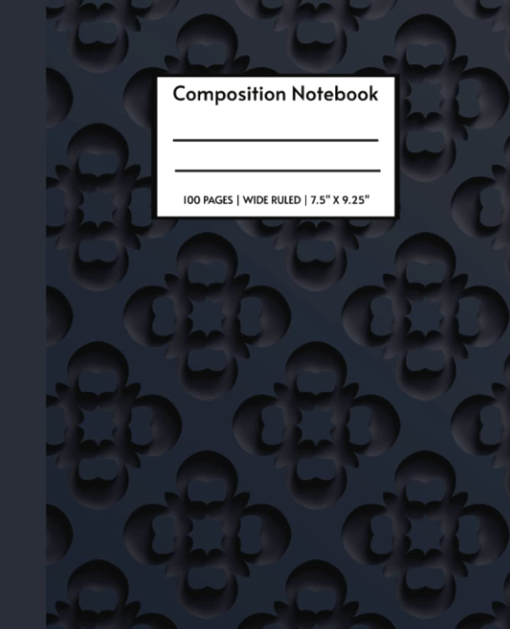 ler totalmente Composition Notebook Wide Ruled: Aesthetic Composition Notebook for School. Wide Ruled Geometric 3D Pattern Notebook. Composition Notebook for Teen Girls & Boys. Black Damask Pattern.