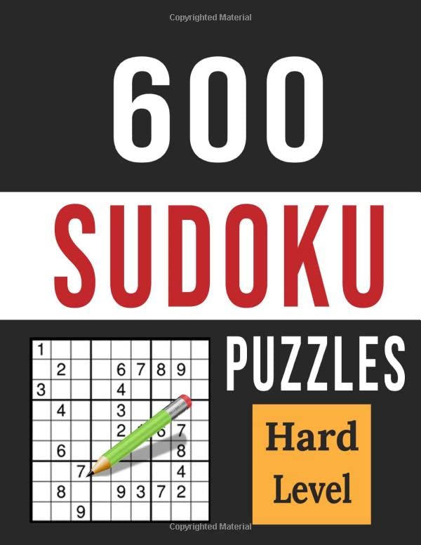 ler totalmente 600 Sudoku Puzzles - Hard Level: Challenging Puzzle Book with Plenty of Difficult Sudoku Grids with Solutions for Adults, Seniors and Teens