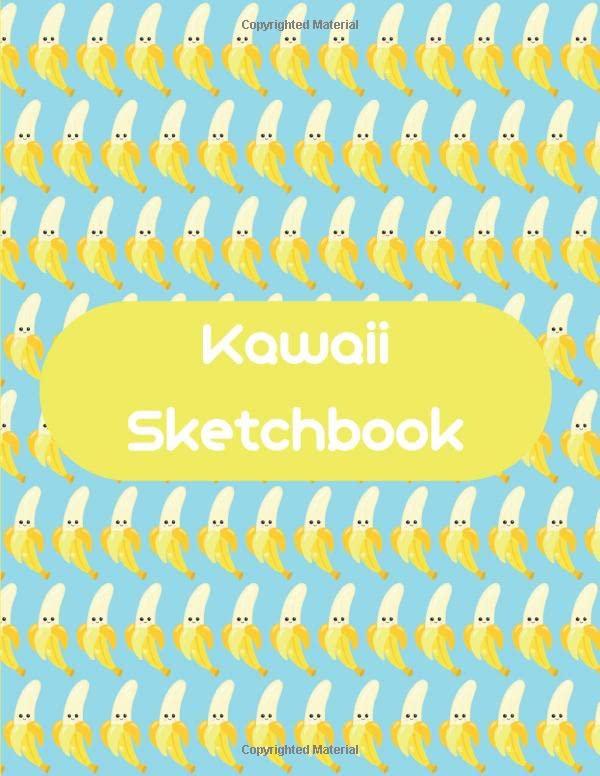 Kawaii Sketchbook: Bananas: 8.5 x 11 Sketchbook for children with 100 blank pages. Notebook for drawing and sketching (Kawaii Fruits) baixar o livro de graça