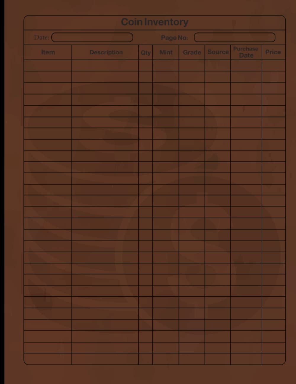 ler totalmente Coin Inventory Log Book: Catalogue and Organize Coins / Cataloging Collections,Catalog Your Coin / Track of Coins / Coins Record Inventory / Collectors Log Book for Cataloging