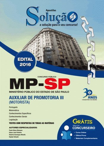ler totalmente Apostila MP - SP - Auxiliar de Promotoria III - Motorista