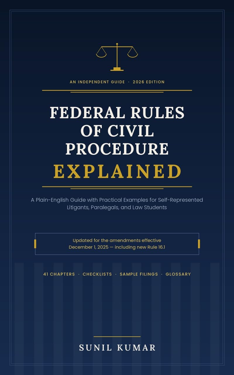 Federal Rules of Civil Procedure Explained (2026 Edition): A Plain-English Guide with Practical Examples for Self-Represented Litigants, Paralegals, and Law Students (English Edition) baixar livro de graça