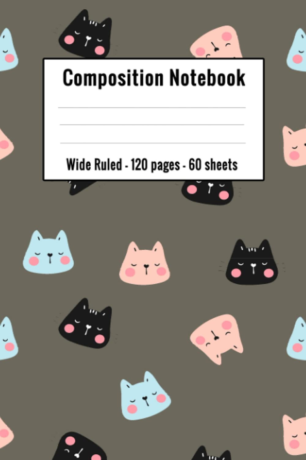 cat composition notebook wide ruled: Kawaii Kitty Cat Wide Ruled Lined Journal | (Composition Book, Journal) (6 x 9) baixar livro de graça