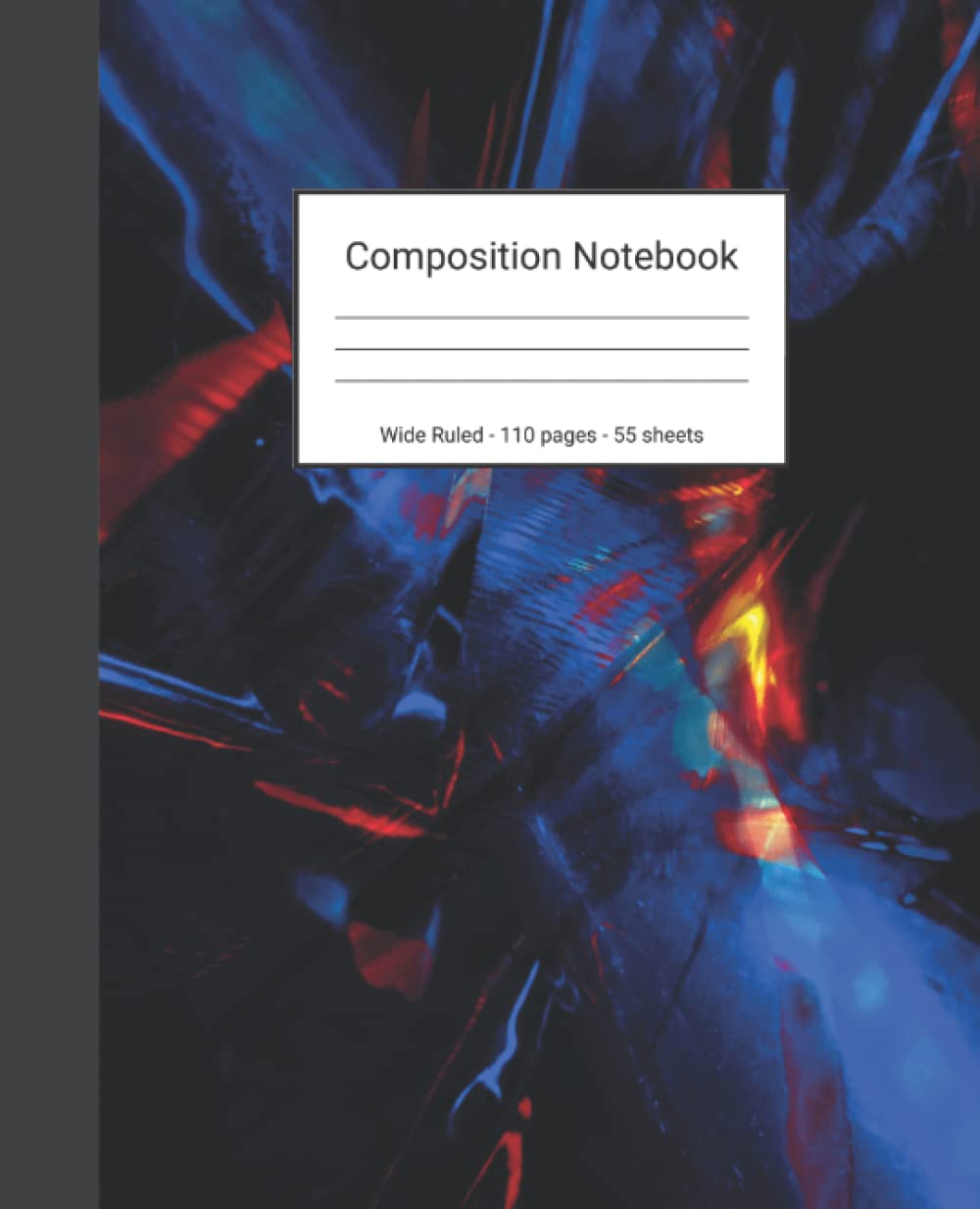Composition Notebook: Wide Ruled Paper Notebook Journal - Blue Black And Red Abstract Painting - Blank Wide Lined Workbook baixar livro de graça