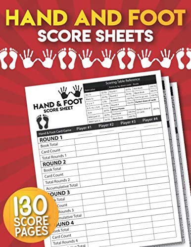 Hand and Foot Score Sheets: 130 Large Hand and Foot Score Pad. baixar livro de graça