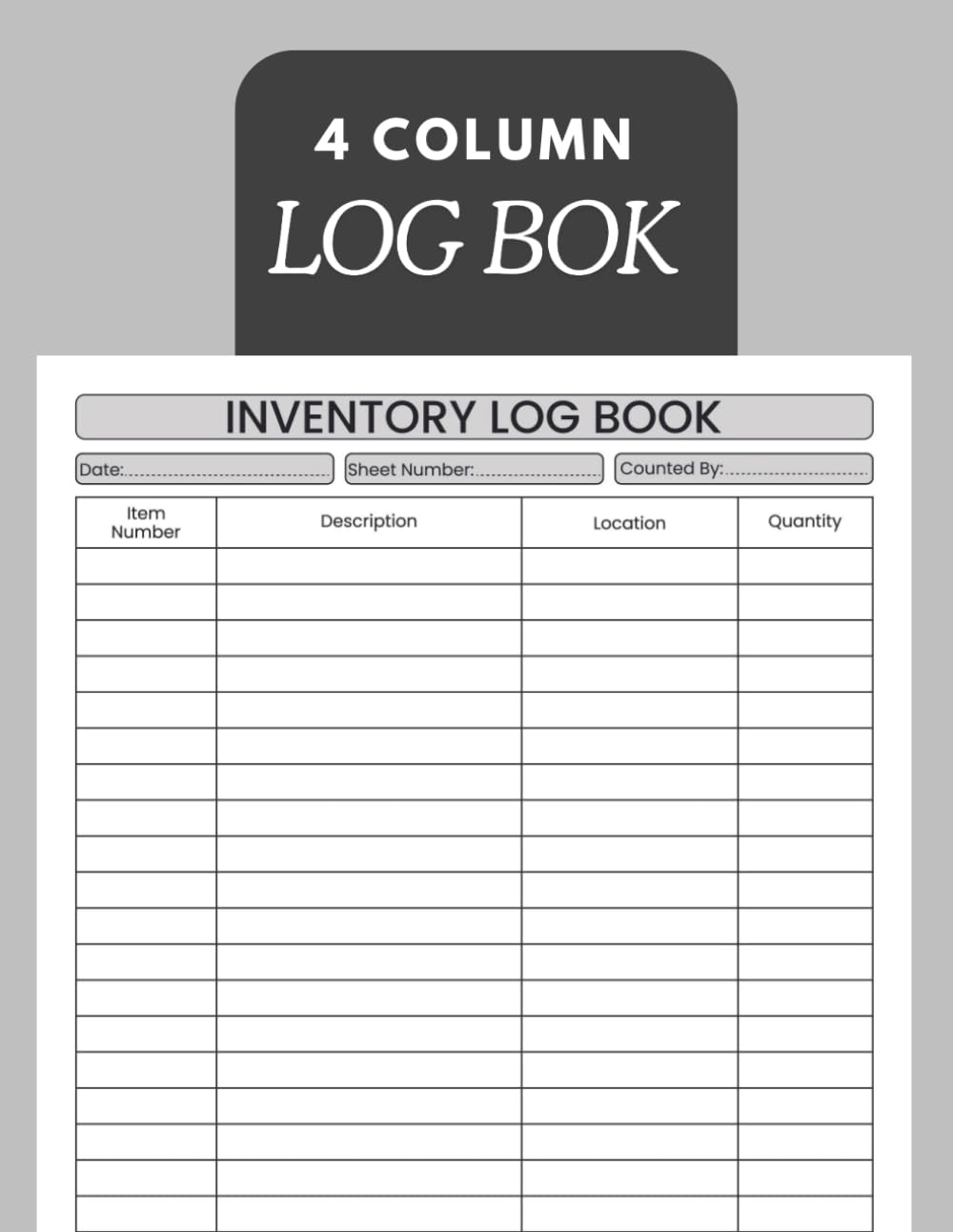 ler totalmente 4 Column Log Book: Blank Business Log Notebook | 8.5" x 11" Inch