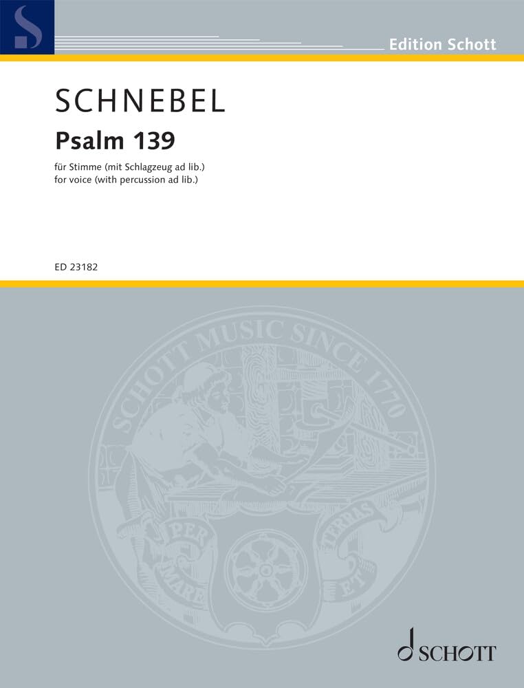 Schebel: PS 139 for Voice (Percussion AD Lib) Vocal Performing Score baixar o livro de graça