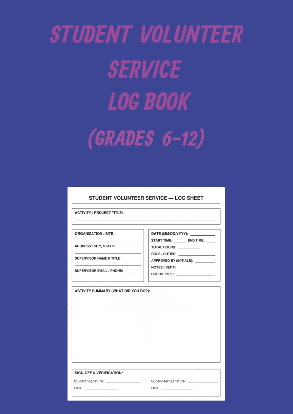 capítulo por capítulo baixar STUDENT VOLUNTEER SERVICE LOG BOOK, (GRADES 6-12)