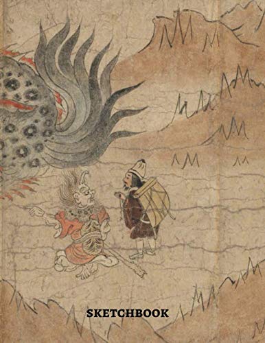 Legends of the Kitano Tenjin Shrine late 13th century Japan illustration Sketchbook: Premium Cover Masterpiece Notebook Workbook for Painting... idea For art lovers, Extra Large Sketchpad baixar livro de graça