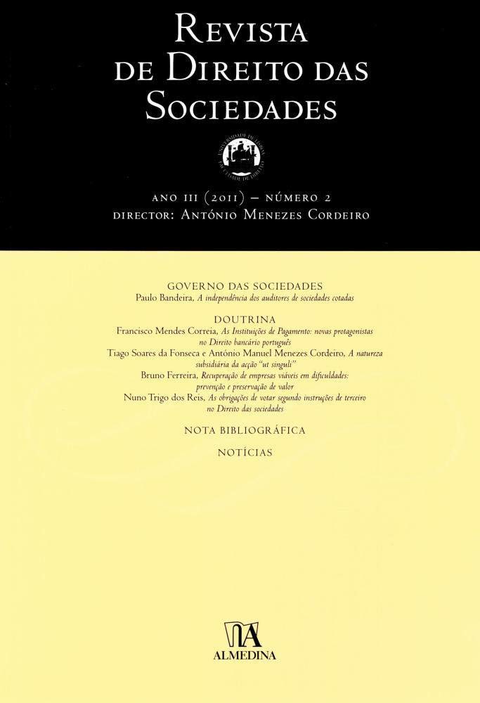 ler totalmente Revista de Direito das Sociedades: ano III - Nº 2
