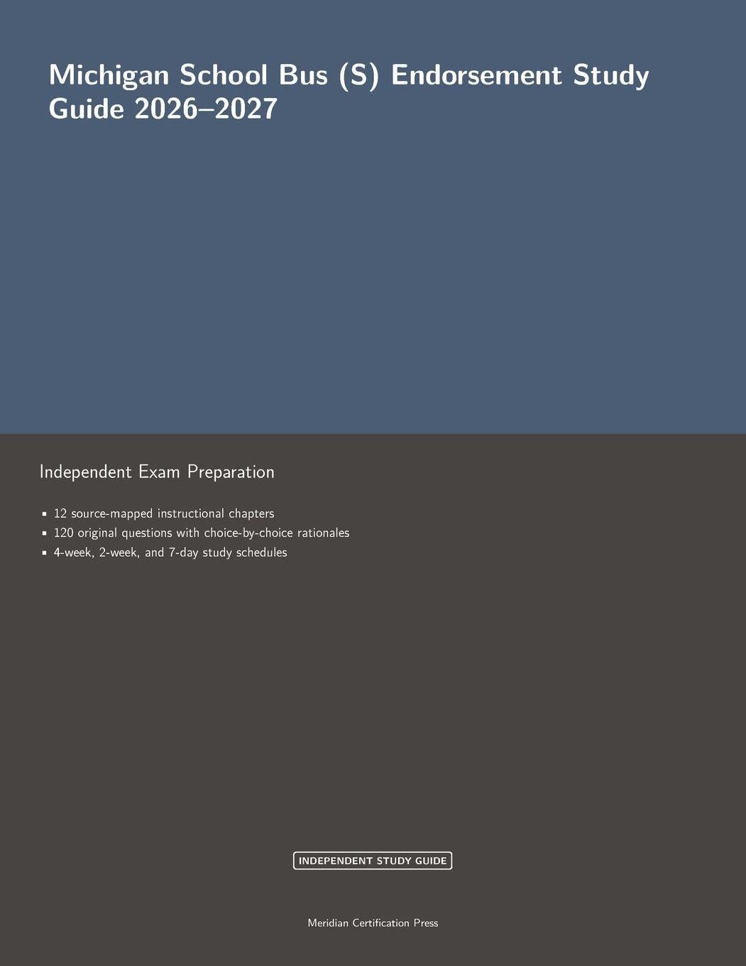 Michigan School Bus (S) Endorsement Study Guide 2026-2027