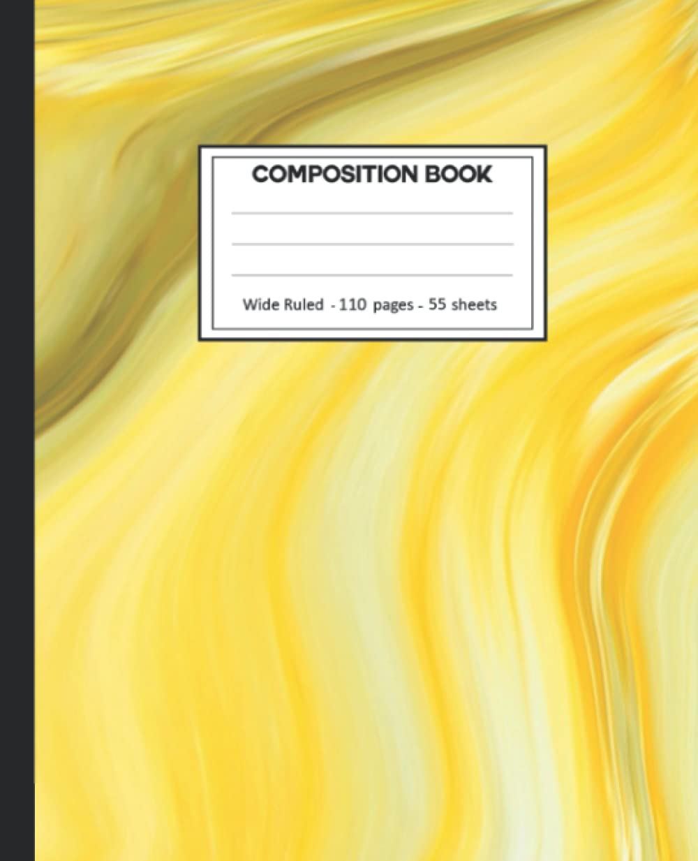Composition Notebook: Wide Ruled: 110+ Lined Pages Writing Journal: Yellow Marble Theme