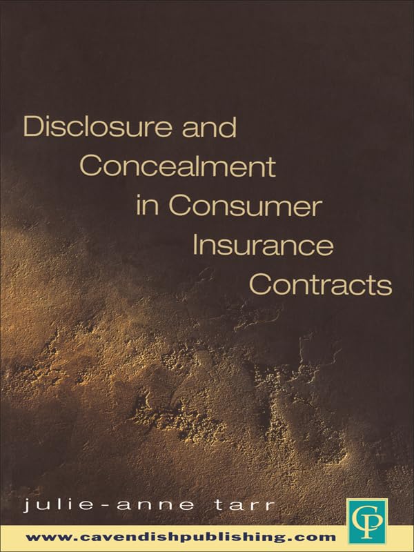 Disclosure and Concealment in Consumer Insurance Contracts (English Edition) baixar livro de graça