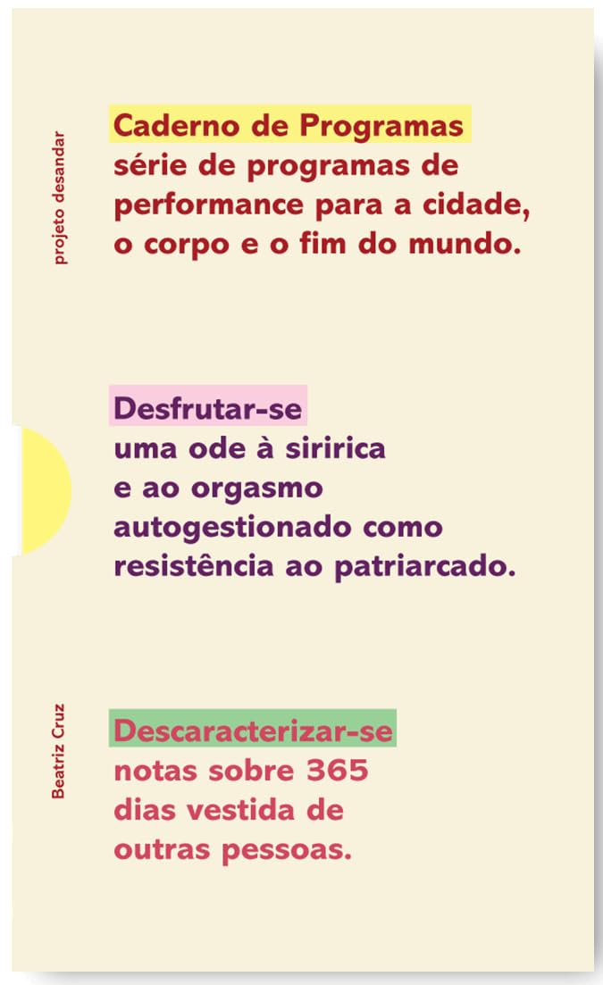 Coleção Projeto Desandar: Série de programas de performance para a cidade, o corpo e o fim do mundo baixar livro de graça