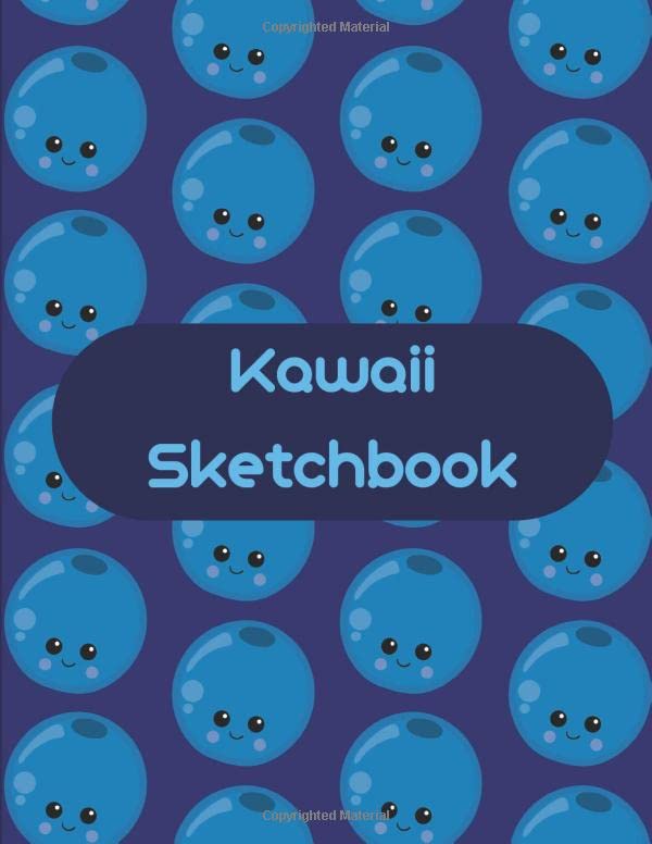 Kawaii Sketchbook: Blueberries: 8.5 x 11 Sketchbook for children with 100 blank pages. Notebook for drawing and sketching (Kawaii Fruits) baixar livro de graça