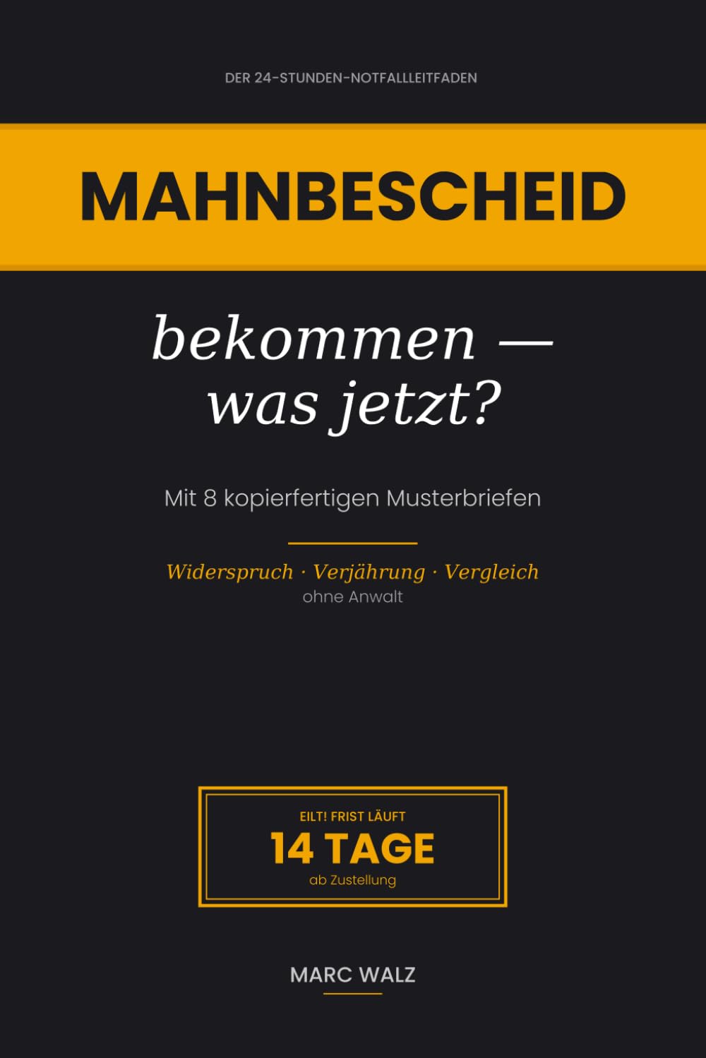 Mahnbescheid bekommen — was jetzt?: Der 24-Stunden-Notfallleitfaden mit 8 kopierfertigen Musterbriefen — Widerspruch, Verjährung, Vergleich ohne Anwalt (Der Notfall-Leitfaden) (German Edition) baixar o livro de graça