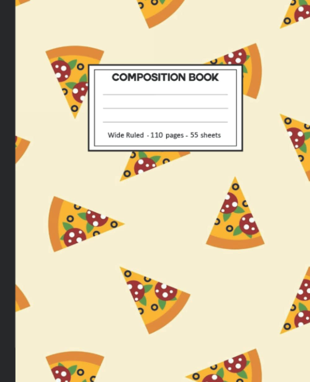 ler totalmente Composition Notebook: College Ruled: 110+ Lined Pages Writing Journal: Pizza on White.