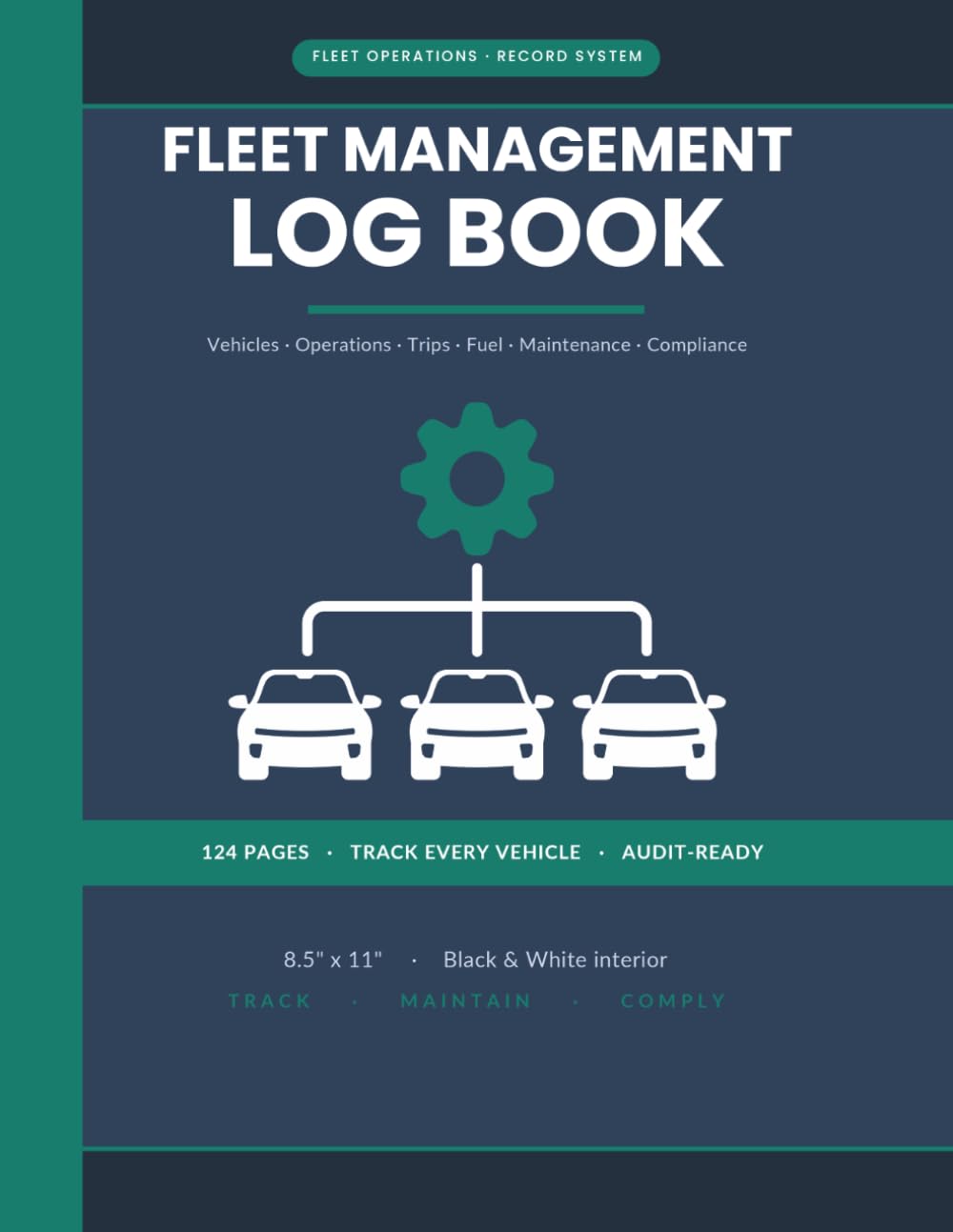 ler totalmente Fleet Management Log Book | Vehicle Maintenance, Mileage, Fuel, Trip & Inspection Tracker for Fleet Managers — Cars, Trucks & Vans — Black & White Interior