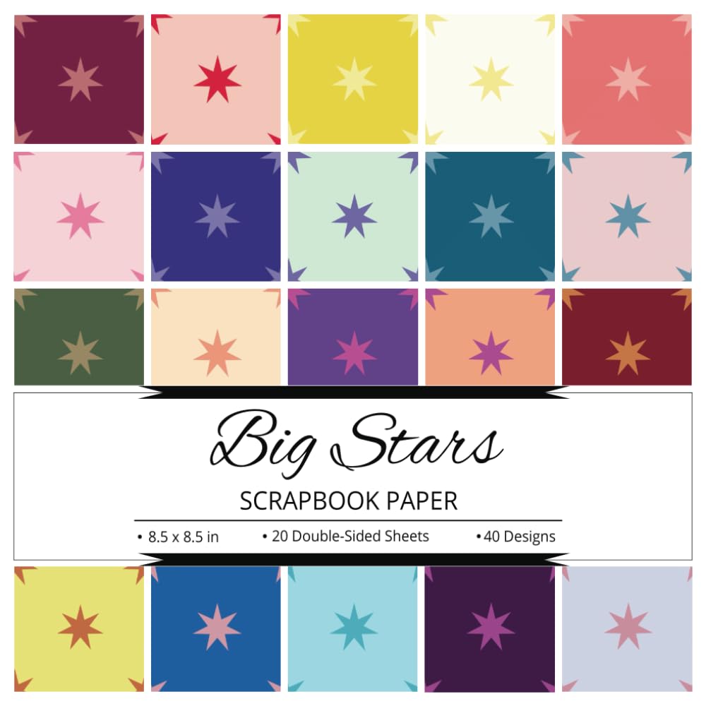 ler totalmente Big Stars Scrapbook Paper: 40 Colorful Designs, Suitable for Art & Craft, Journaling