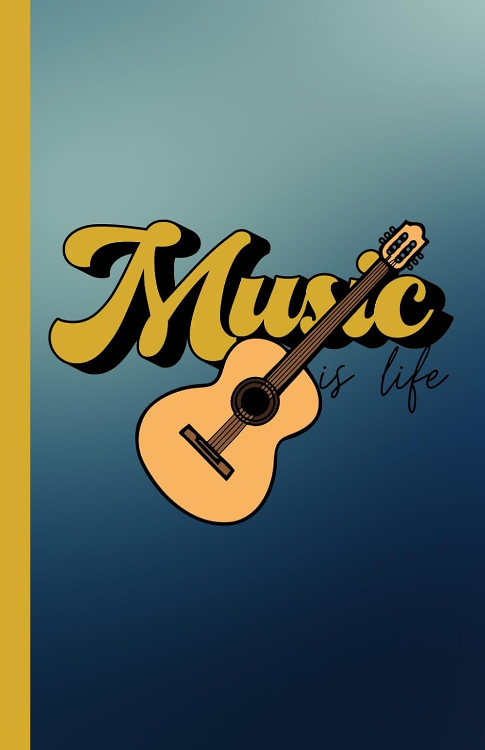 ler totalmente Composition Notebook MUSIC IS LIFE (GUITAR), 5.5 x 8.5", 110 Lined Pages, Glossy Cover