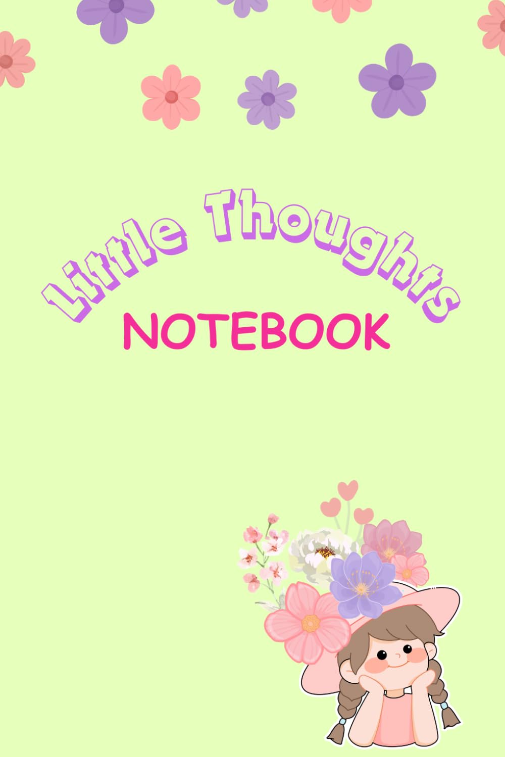 Little Thoughts-notebook: Cute girl with Colorful Flowers themed blank lined Notebook baixar livro de graça