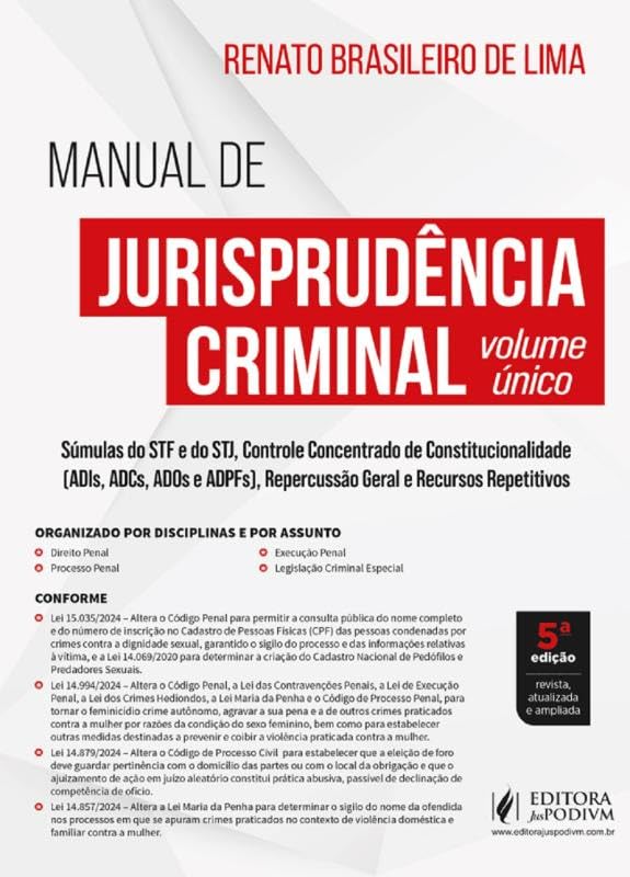 capítulo por capítulo baixar Manual de Jurisprudência Criminal - Volume Único - 5ª Edição (2025)