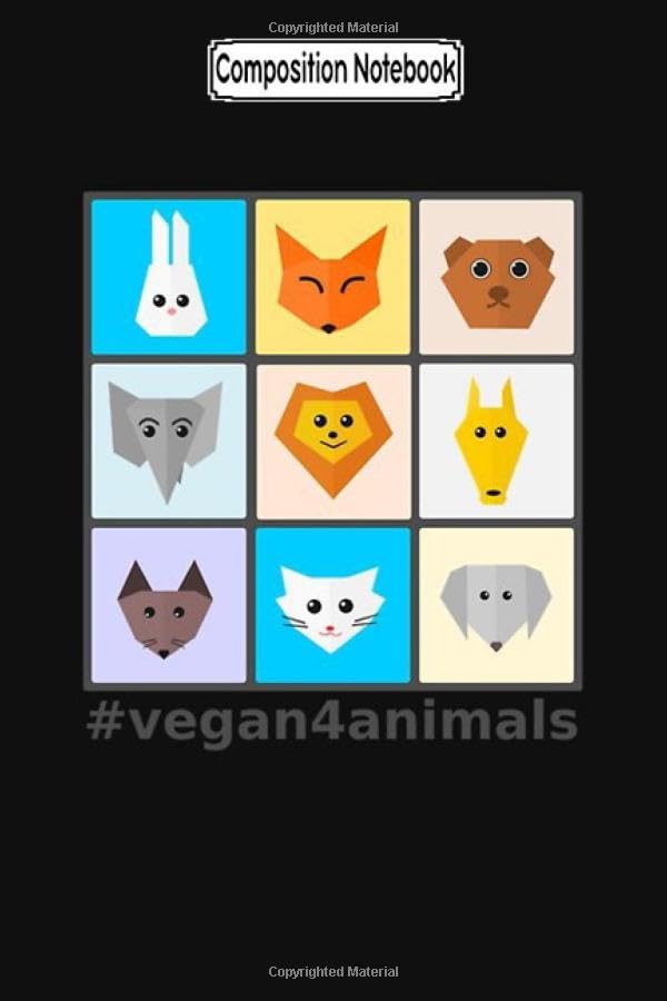 Composition Notebook: Vegan 4 animals Journal Notebook Blank Lined Ruled 6x9 100 Pages baixar o livro de graça