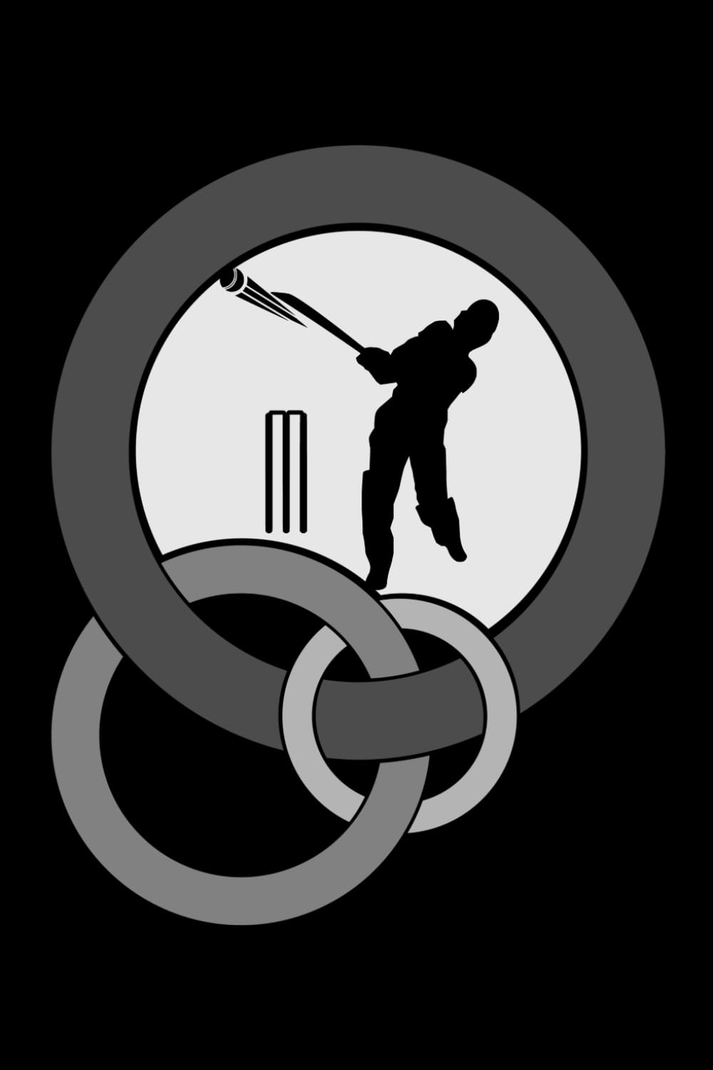 ler totalmente CRICKET INTERLOCKING CIRCLES: journal, lined, 120 pages, 6x9 inches, matte finish cover, notebook, diary gift, no bleed